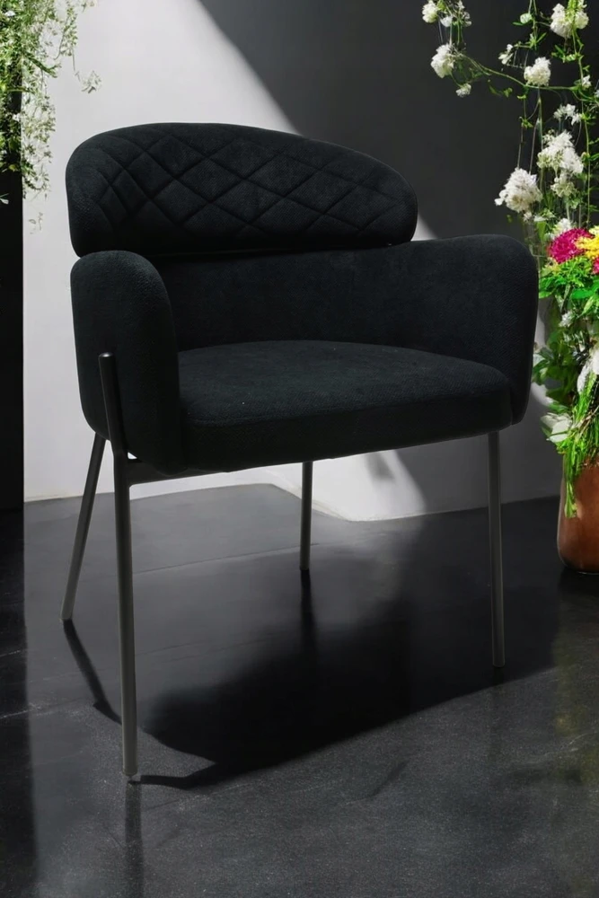 Dankor Design Detroit Juodas Curio fotelis Modernus fotelis Svetainė Virtuvė Loft Glamour HIT