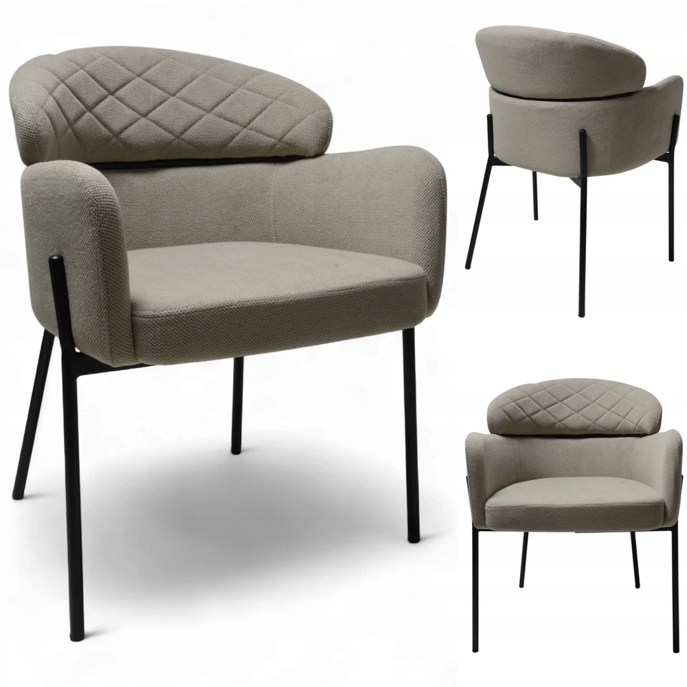 Dankor Design Detroito smėlio spalvos Curio kėdė Moderni fotelis svetainė Loft Glamour virtuvė