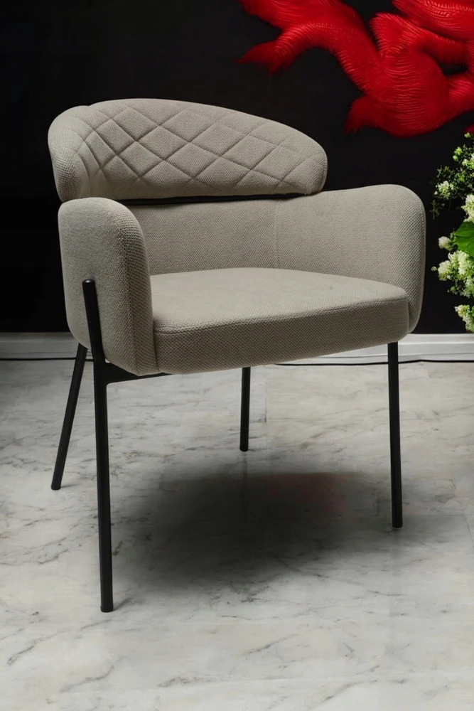 Dankor Design Detroito smėlio spalvos Curio kėdė Moderni fotelis svetainė Loft Glamour virtuvė