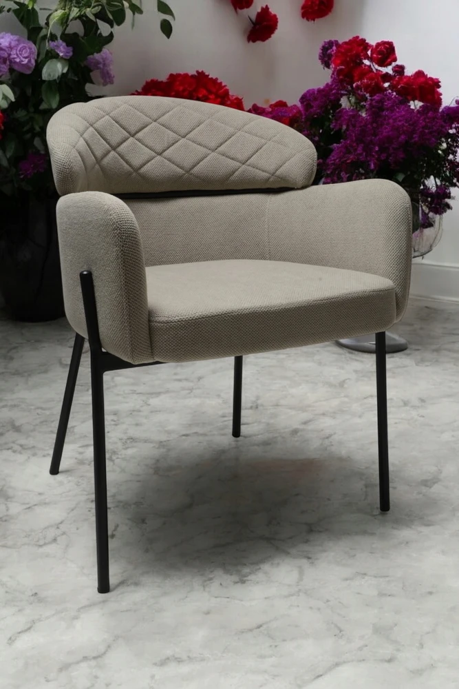 Dankor Design Detroito smėlio spalvos Curio kėdė Moderni fotelis svetainė Loft Glamour virtuvė