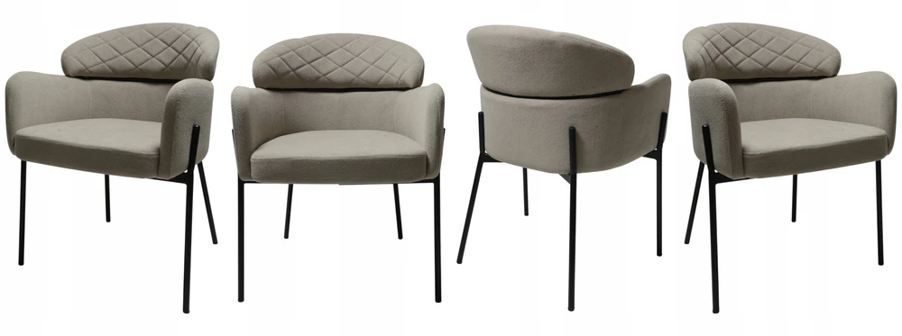 Dankor Design Detroito smėlio spalvos Curio kėdė Moderni fotelis svetainė Loft Glamour virtuvė