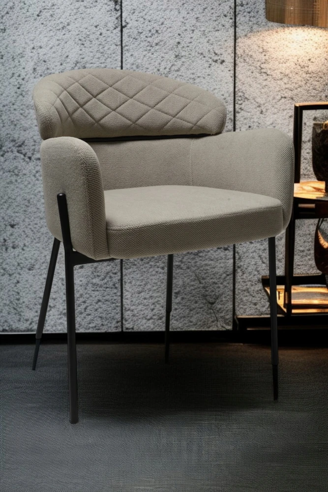 Dankor Design Detroito smėlio spalvos Curio kėdė Moderni fotelis svetainė Loft Glamour virtuvė