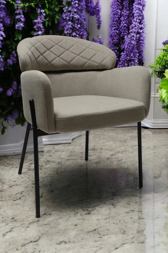 Dankor Design Detroito smėlio spalvos Curio kėdė Moderni fotelis svetainė Loft Glamour virtuvė