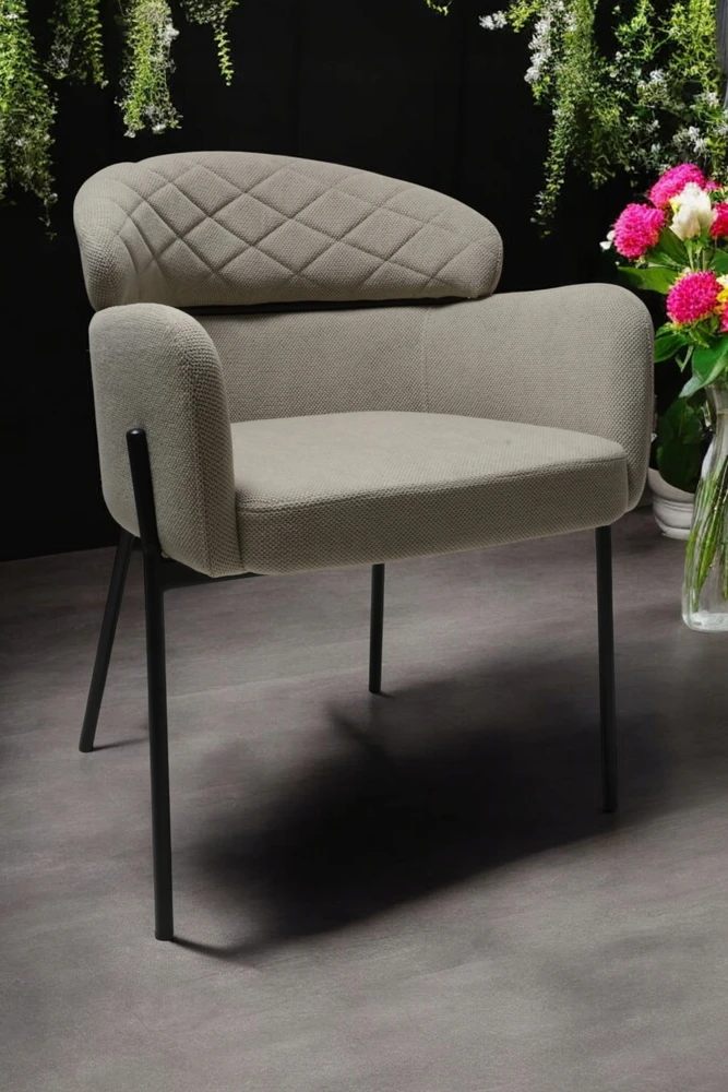 Dankor Design Detroito smėlio spalvos Curio kėdė Moderni fotelis svetainė Loft Glamour virtuvė