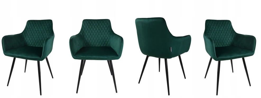 Dankor Design Lisbon fotelis, buteliukas žalias aksomas, juodos kojos