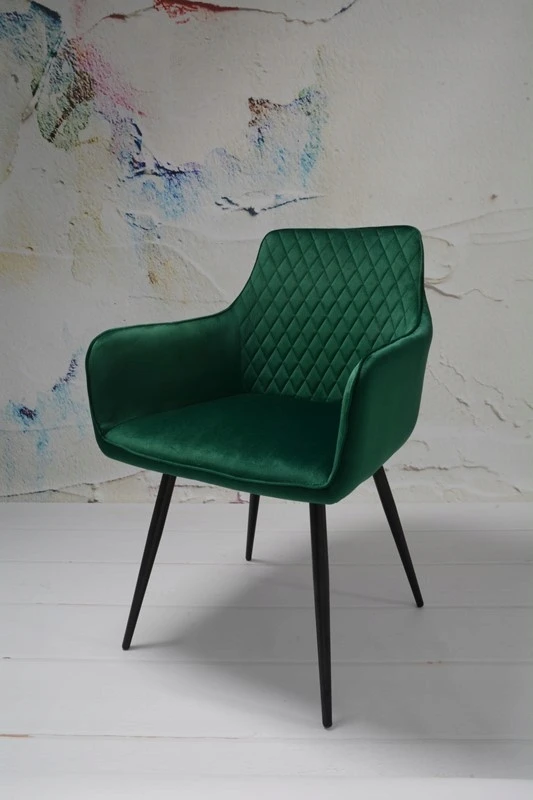 Dankor Design Lisbon fotelis, buteliukas žalias aksomas, juodos kojos