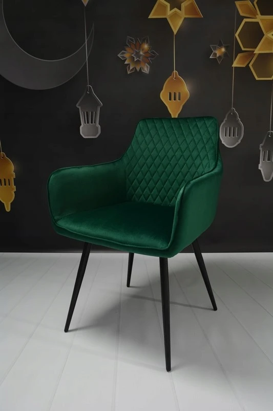 Dankor Design Lisbon fotelis, buteliukas žalias aksomas, juodos kojos