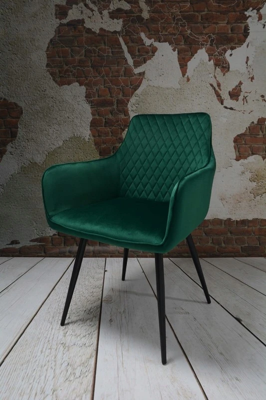 Dankor Design Lisbon fotelis, buteliukas žalias aksomas, juodos kojos
