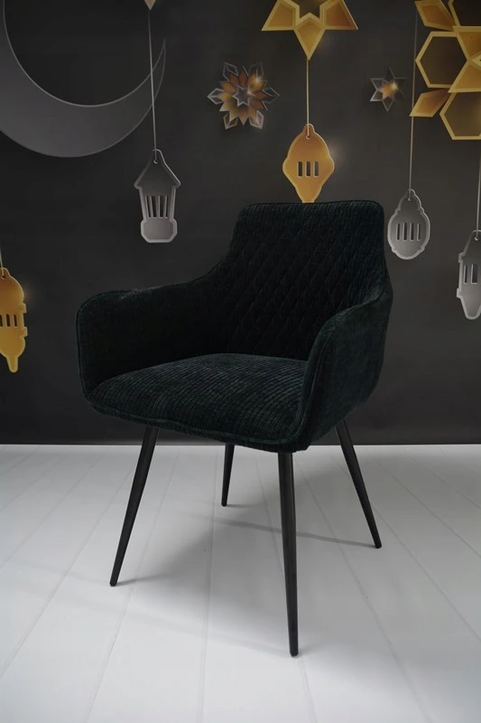 Dankor Design Lisbon fotelis, juodas velvetas, juodos kojos