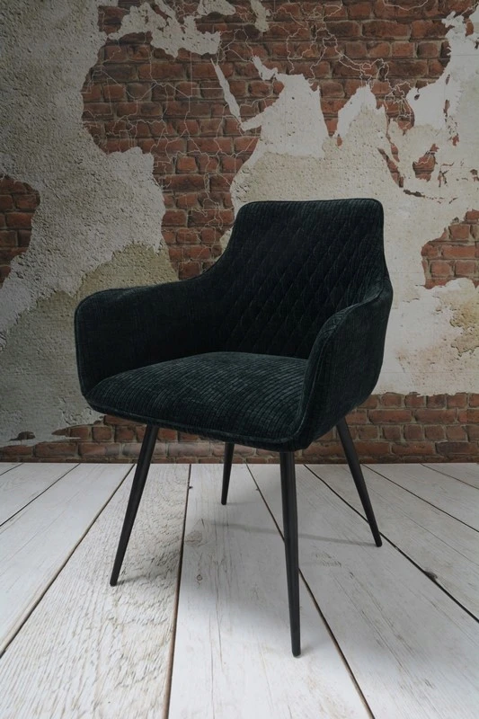 Dankor Design Lisbon fotelis, juodas velvetas, juodos kojos