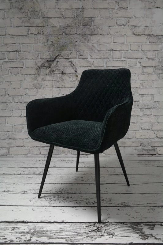 Dankor Design Lisbon fotelis, juodas velvetas, juodos kojos