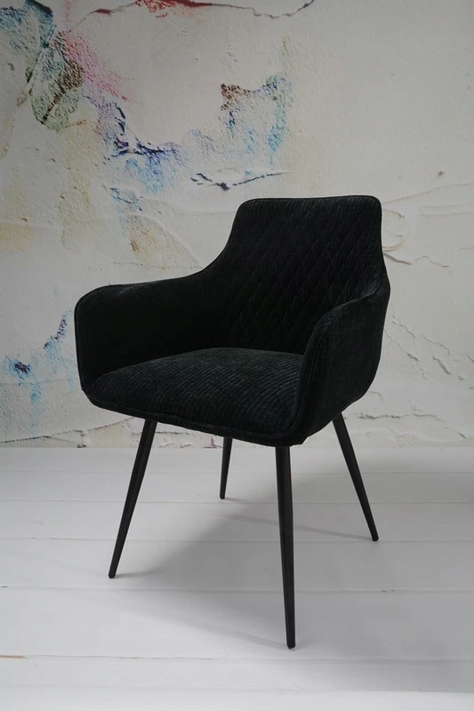 Dankor Design Lisbon fotelis, juodas velvetas, juodos kojos