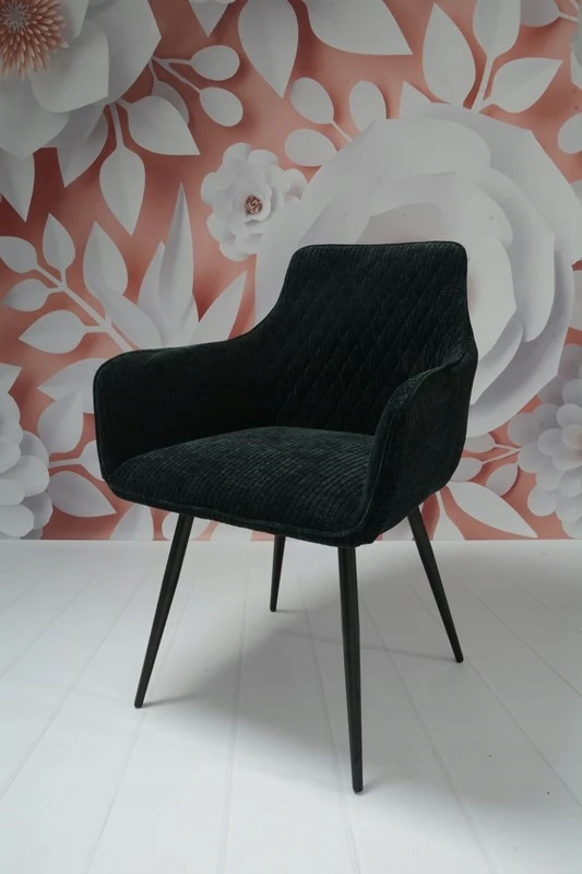 Dankor Design Lisbon fotelis, juodas velvetas, juodos kojos