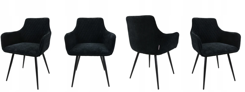 Dankor Design Lisbon fotelis, juodas velvetas, juodos kojos