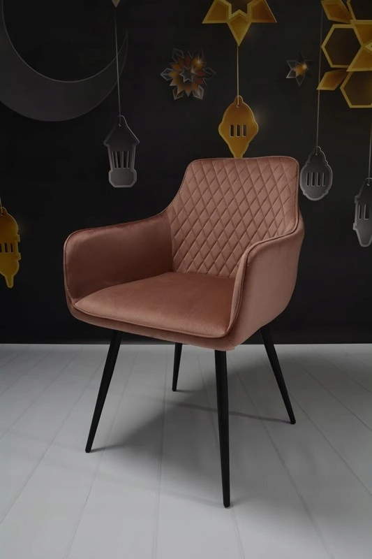 Dankor Design Lisbon fotelis, purvinas rožinis aksomas, juodos kojos