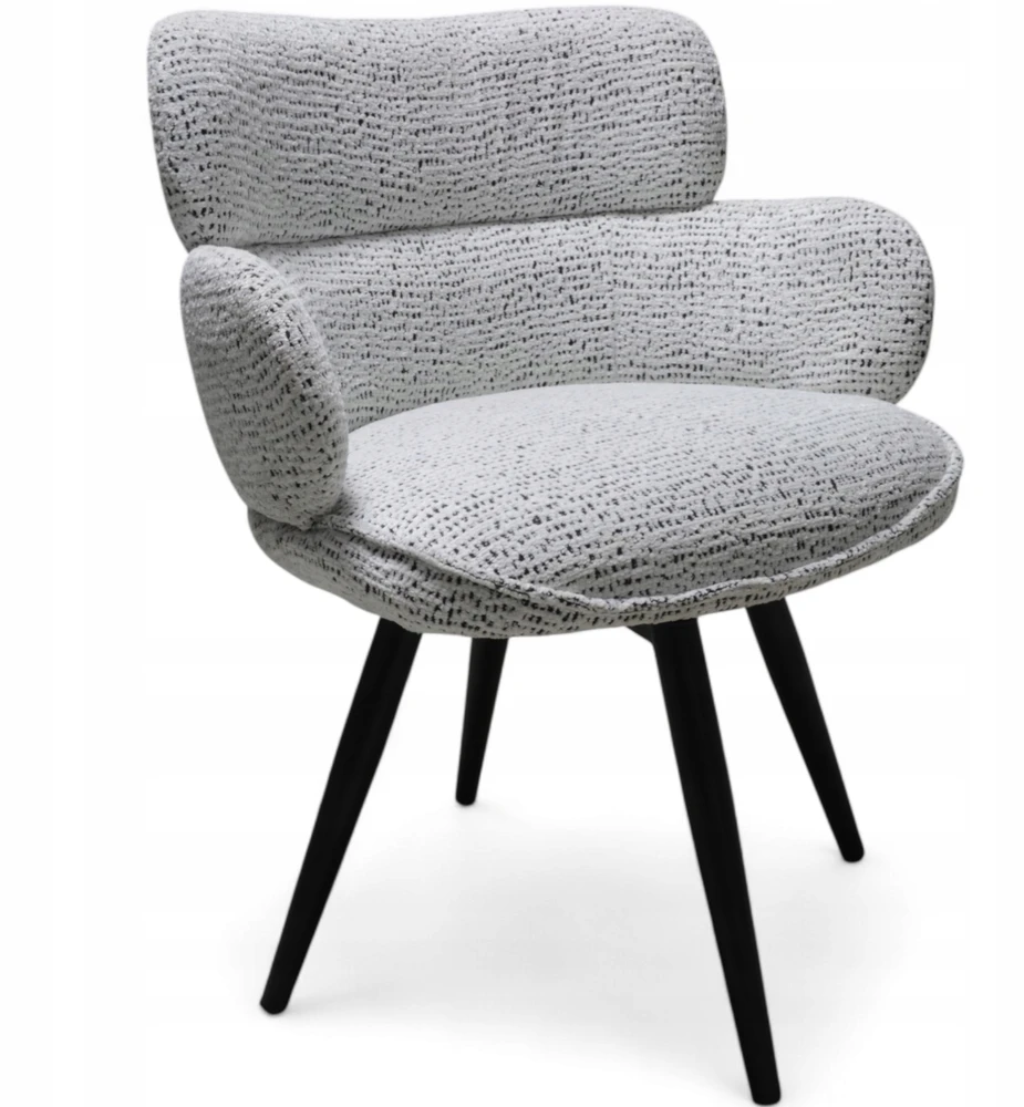 Dankor Design Medelin – modernus pasukamas fotelis, baltas-juodas