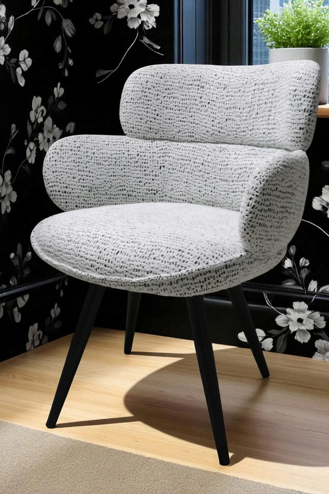 Dankor Design Medelin – modernus pasukamas fotelis, baltas-juodas