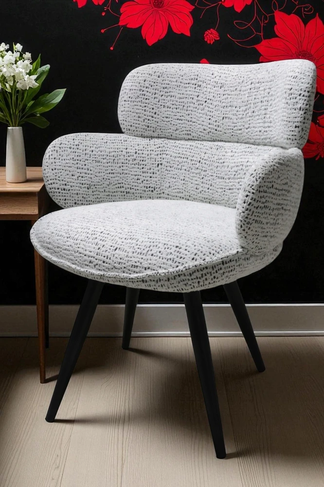 Dankor Design Medelin – modernus pasukamas fotelis, baltas-juodas