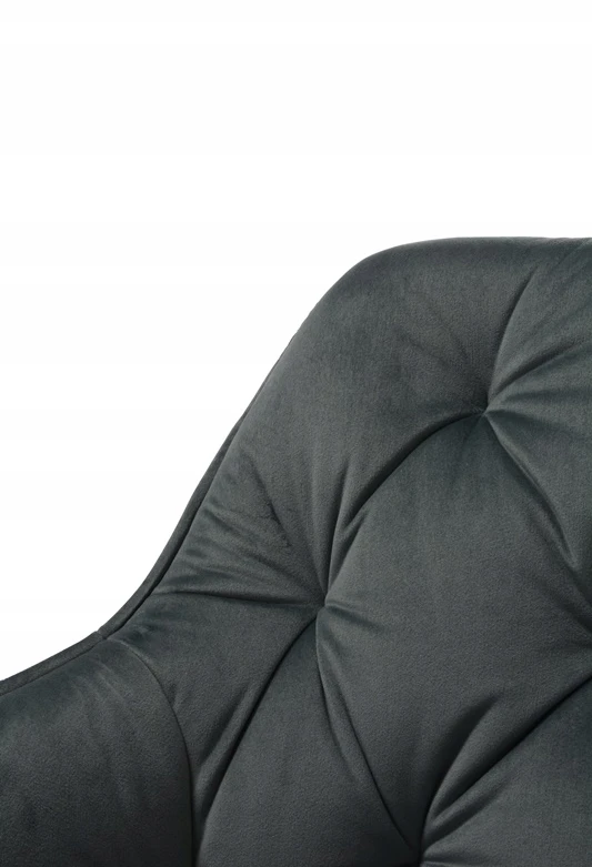 Dankor Design Minkštas, dygsniuotas fotelis SVETAINEI, VALGOMAI, VELIURAS, PILKAS, ARTE