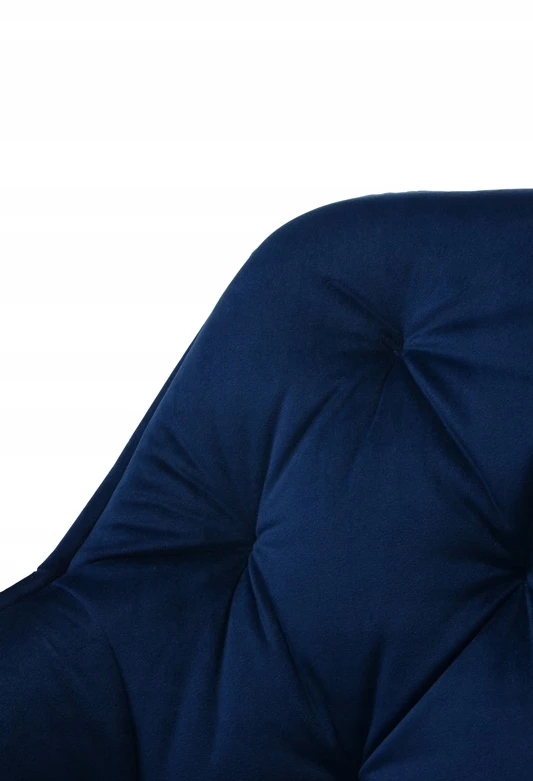 Dankor Design Minkštas, dygsniuotas fotelis svetainei, valgomajam, aksominis, tamsiai mėlynas ARTEN