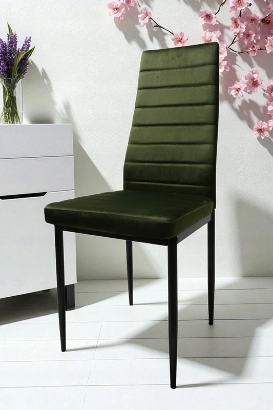 Dankor Design Rinkinys 6 Krzeseł Welur Žalias khaki Elegancja i Komfort HIT glamour HIT
