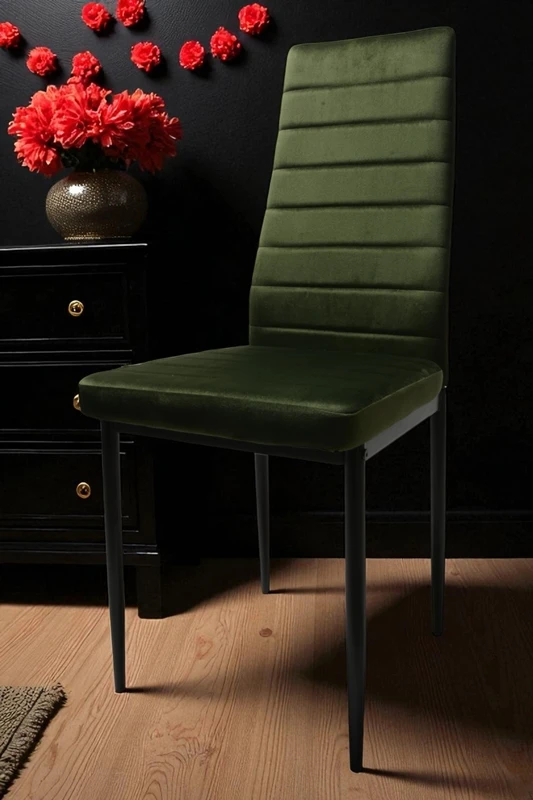 Dankor Design Rinkinys 6 Krzeseł Welur Žalias khaki Elegancja i Komfort HIT glamour HIT