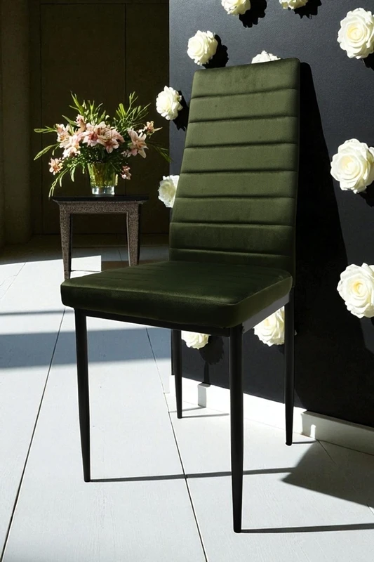 Dankor Design Rinkinys 6 Krzeseł Welur Žalias khaki Elegancja i Komfort HIT glamour HIT