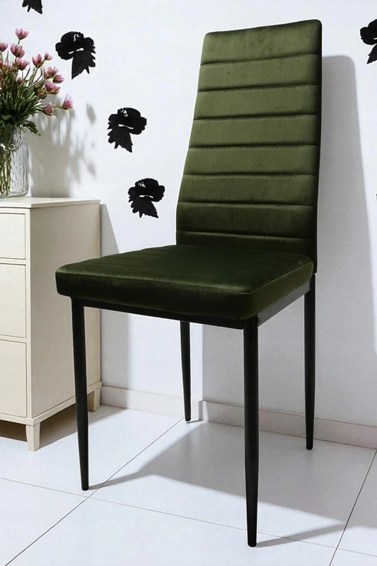 Dankor Design Rinkinys 6 Krzeseł Welur Žalias khaki Elegancja i Komfort HIT glamour HIT