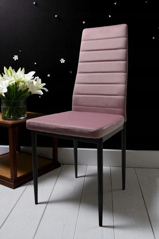 Dankor Design Veliūrinė kėdė Pudra rožinė Elegancija ir komfortas HIT glamūrinis palėpės modernumas