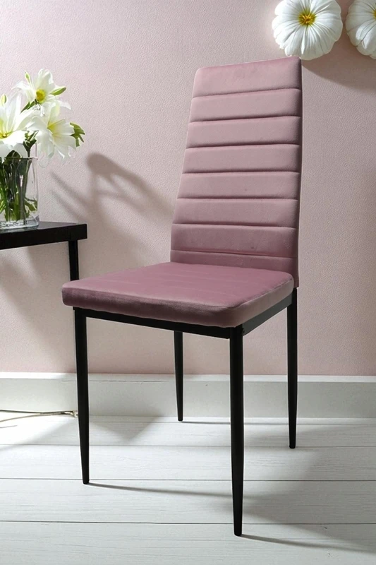 Dankor Design Veliūrinė kėdė Pudra rožinė Elegancija ir komfortas HIT glamūrinis palėpės modernumas