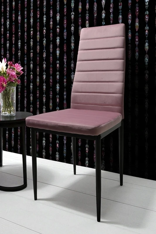 Dankor Design Veliūrinė kėdė Pudra rožinė Elegancija ir komfortas HIT glamūrinis palėpės modernumas