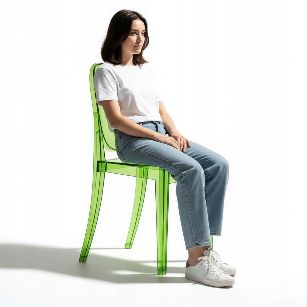 Dankor Design Victoria Ghost kėdė, žalia, skaidri, spalvinga, moderni, HIT loft