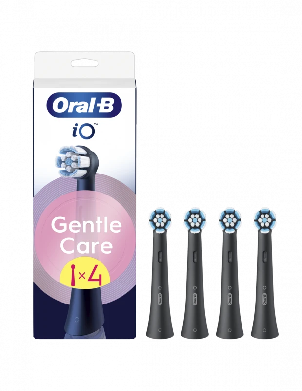 Braun SB-4 Oral-B iO Gentle Care Juodas keičiamos dantų šepetėlio galvutės 4 vnt.