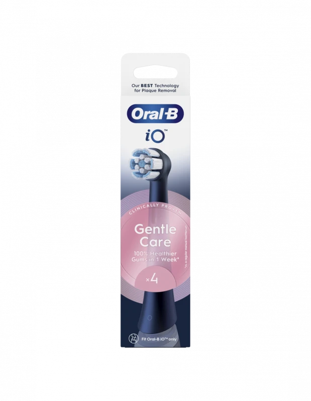 Braun SB-4 Oral-B iO Gentle Care Juodas keičiamos dantų šepetėlio galvutės 4 vnt.