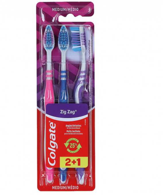Dantų šepetėlis 3 vnt vidutinio minkštumo Colgate 17345