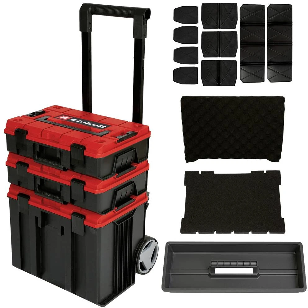 Darbo įrankių dėžė su ratukais EINHELL E-Case L, 44,4 x 40,6 x 35,5 cm