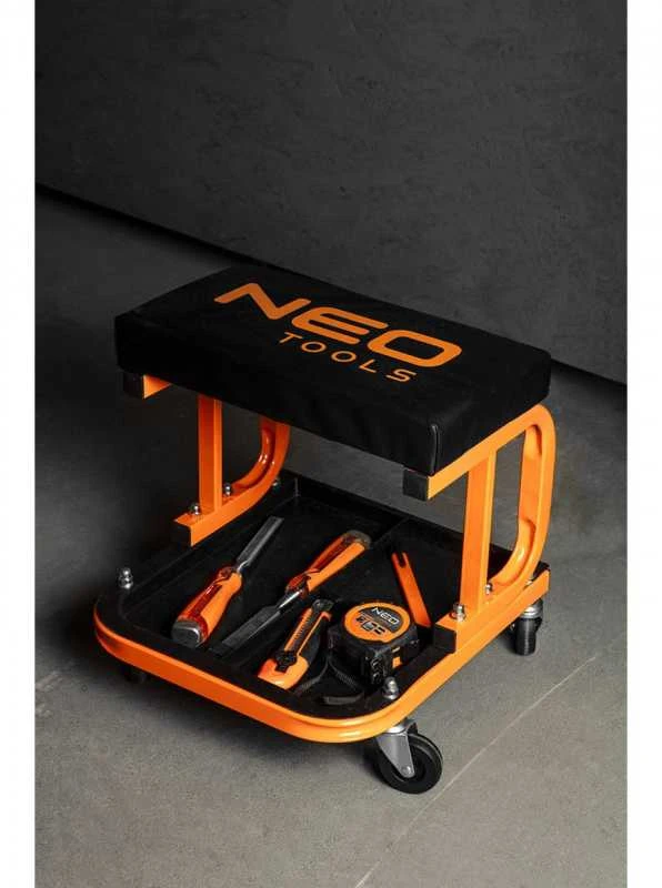 Neo Tools Neo Darbo kėdė su ratukai ir įrankių lentyna