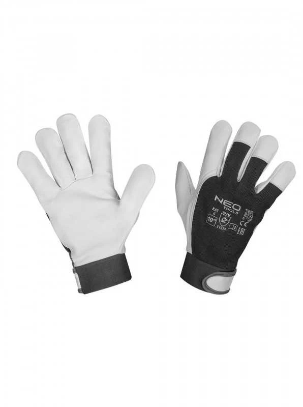 Darbo pirštinės NEO 2122X, ožkos oda, Velcro, 10 dydis