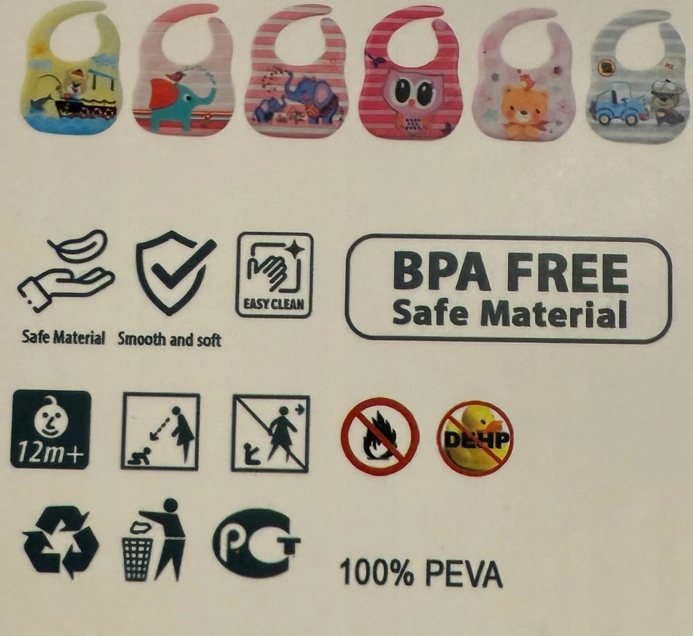 Dartomik 3 pakuotės CLEARANCE BIBS mergaitei su VELCRO POCKET BPA FREE raštais