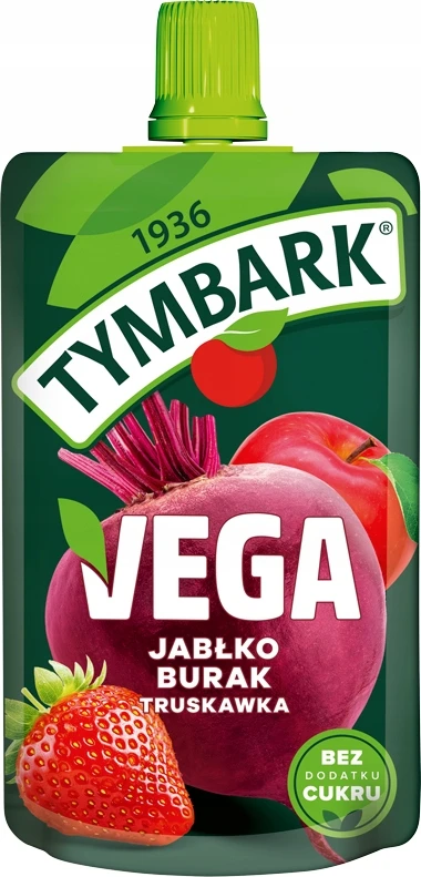 Daržovių putėsiai vaisiai Tymbark Vega obuoliniai burokėliai braškės 12x 100g