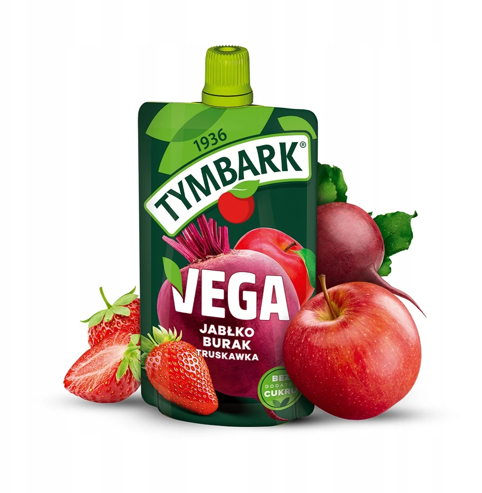 Daržovių putėsiai vaisiai Tymbark Vega obuoliniai burokėliai braškės 12x 100g