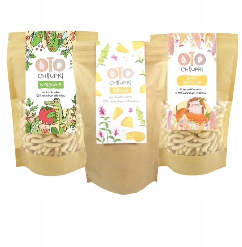 Daržovių traškučiai vaikams be cukraus Healthy Snack Otolandia 3x25g