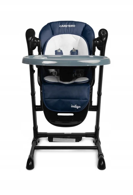 Caretero Maitinimo kėdutė - kūdikio sūpynės Indigo 2in1, juoda/tamsiai mėlyna