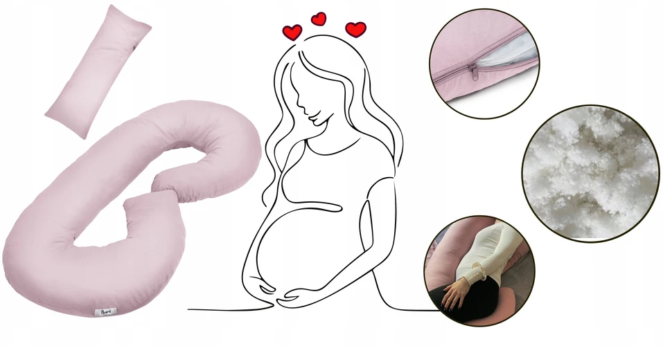 Daugiafunkcinė pagalvė nėščiosioms Flumi, rožinė