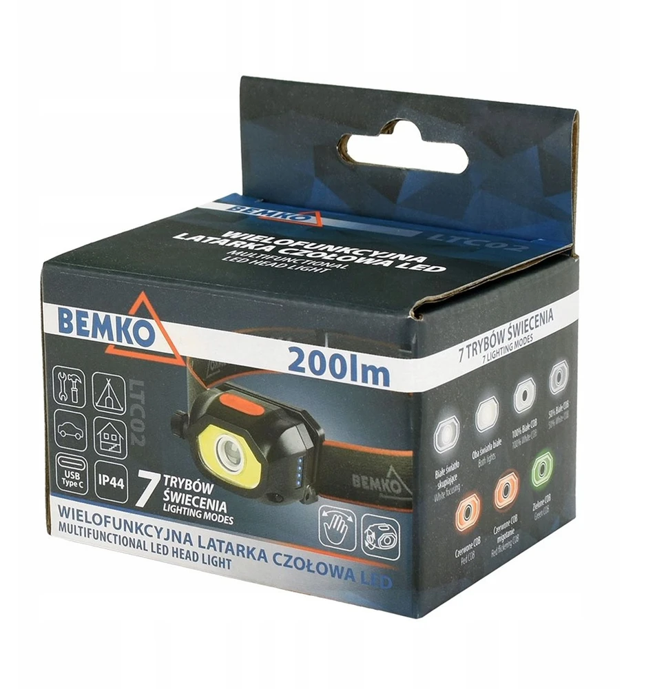 Daugiafunkcinis įkraunamas LED žibintas 200 lm 6500K Bemko