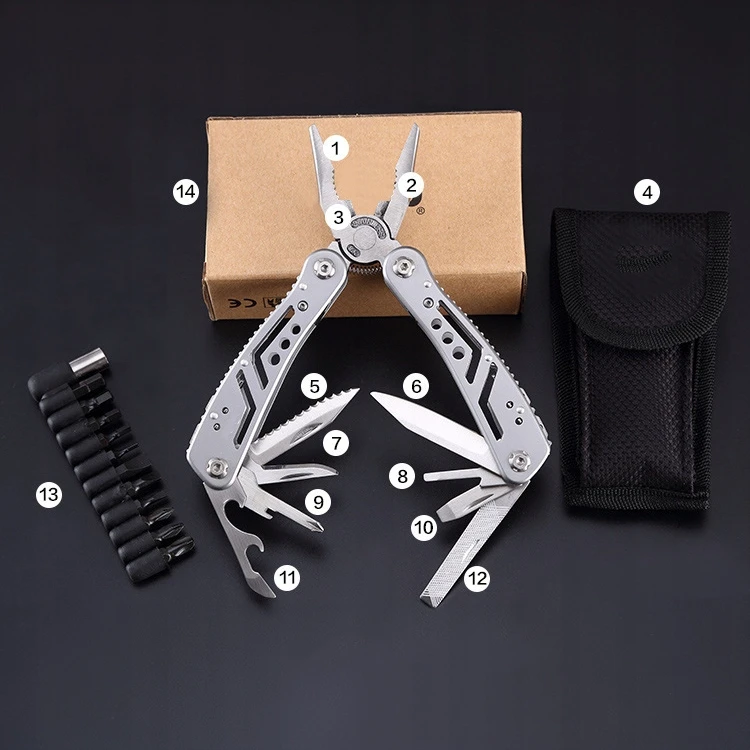 Daugiafunkcinis įrankis Multitool Juodas Ant 13 funkcijų Dominator Urban Combat, juodas