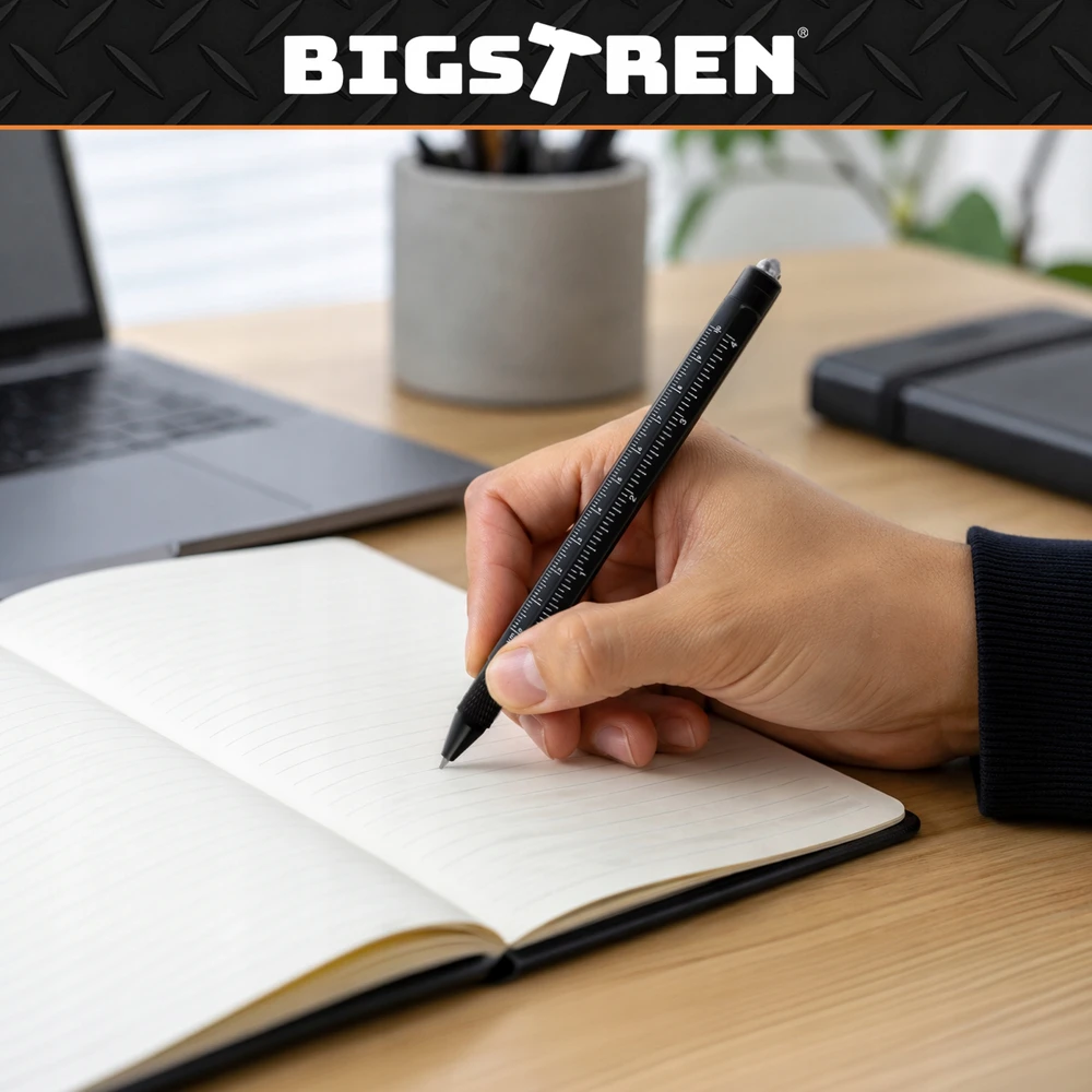 Bigstren Multifunctional pen - juodas 9-in-1 Bigstreen