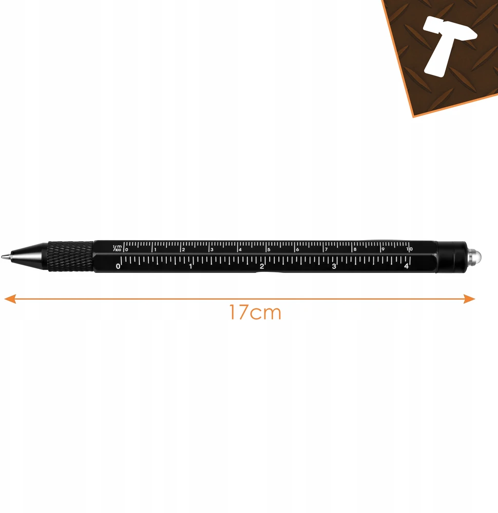 Bigstren Multifunctional pen - juodas 9-in-1 Bigstreen