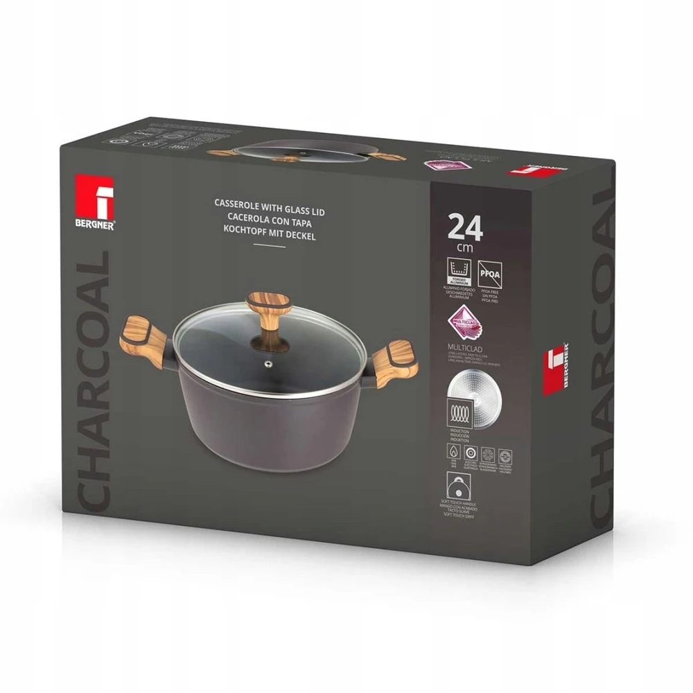 DAUGIAPLOKINIS PUODAS 24cm SU DANGTELIU BERGNER BG-56037 MĖLYNAS