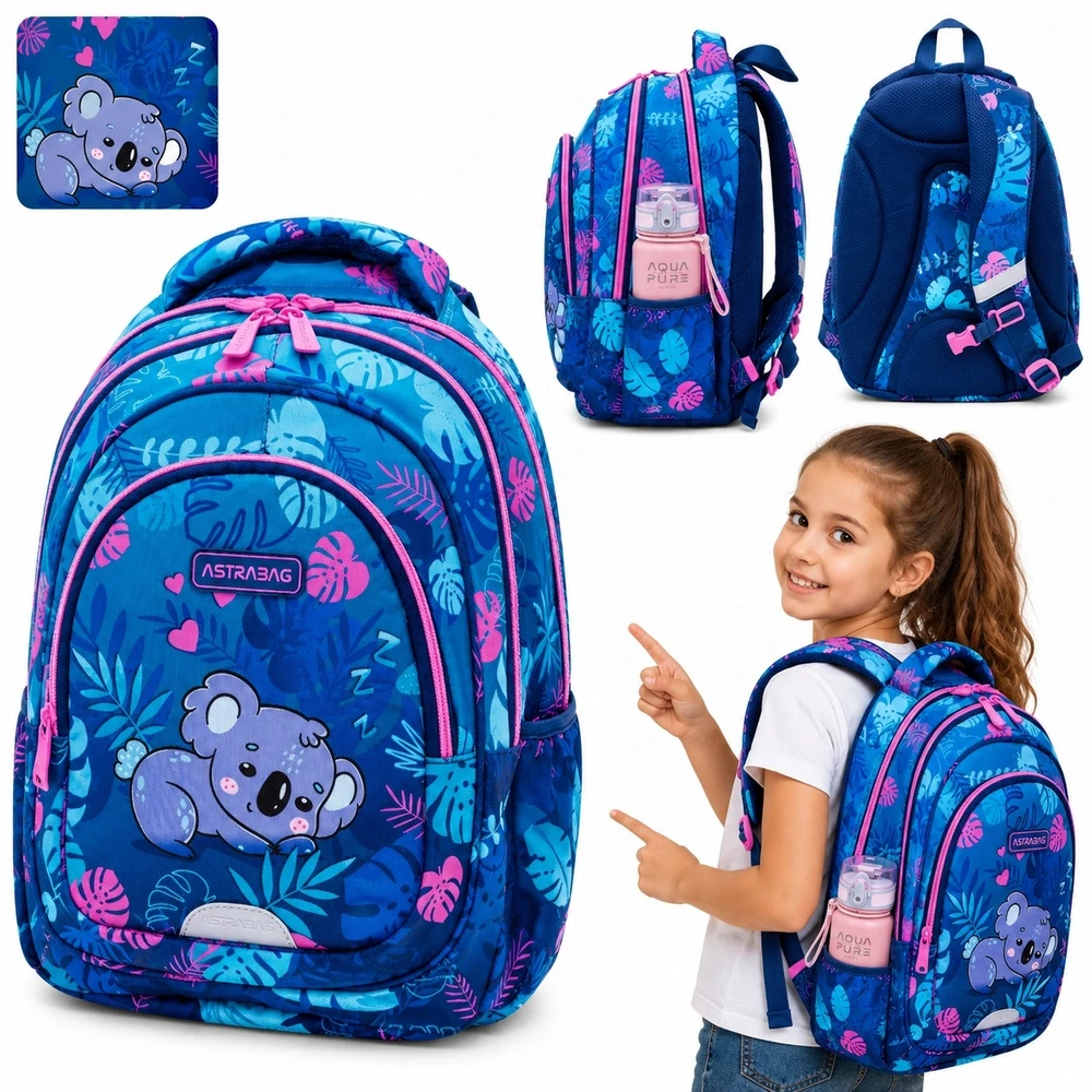 Daugiaskyrė mokyklinė kuprinė AstraBag Sweet Koala AB330, 20 l (A4)